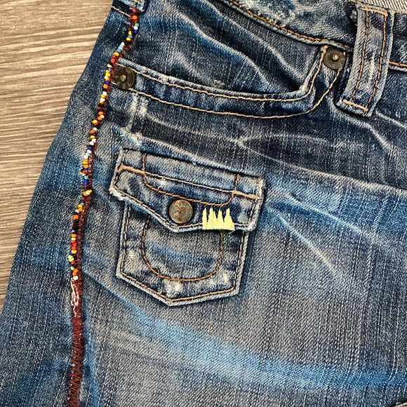 Y2k vintage low rise micro mini skirt 1921 boho festival medium 27 to 28 waist - Picture 3 of 10